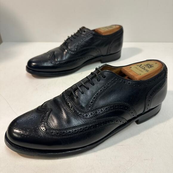 Rancourt & Co. x Ralph Lauren Wingtip Bal Oxford Black Calf Bench Made USA 9 D - Picture 6 of 14